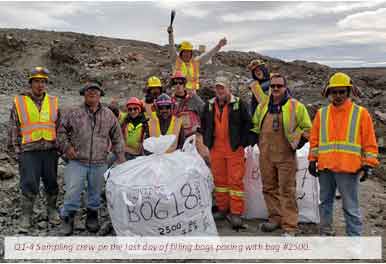Q1-4 Sampling crew on the last day of filling bags posing with bag #2500.