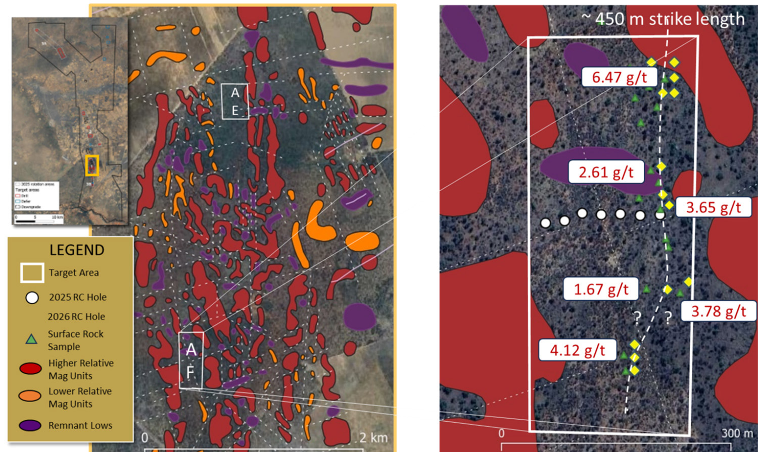 Target AF – 14 angled holes planned for Rotation 2 RC drilling.